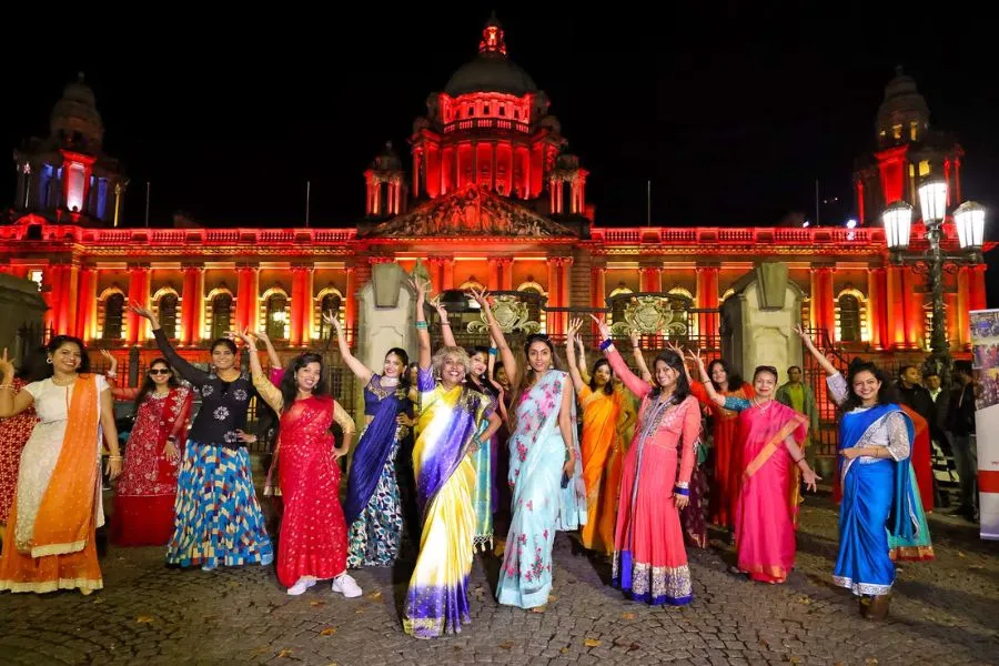 Spectacular Belfast Diwali flash dance mob welcomes Hindu Festival